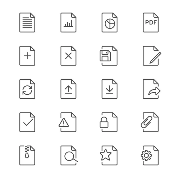 Documento iconos delgados — Vector de stock