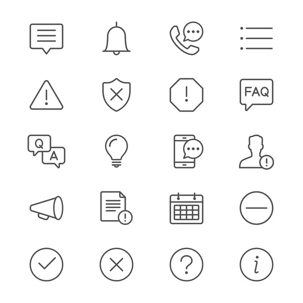 Informação e notificação ícones finos —  Vetores de Stock