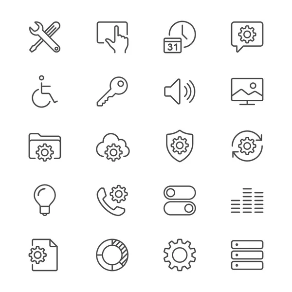 Setting thin icons — Stock Vector