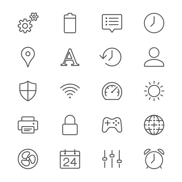Configuração de ícones finos —  Vetores de Stock