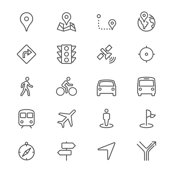 Navigation thin icons — Stock Vector