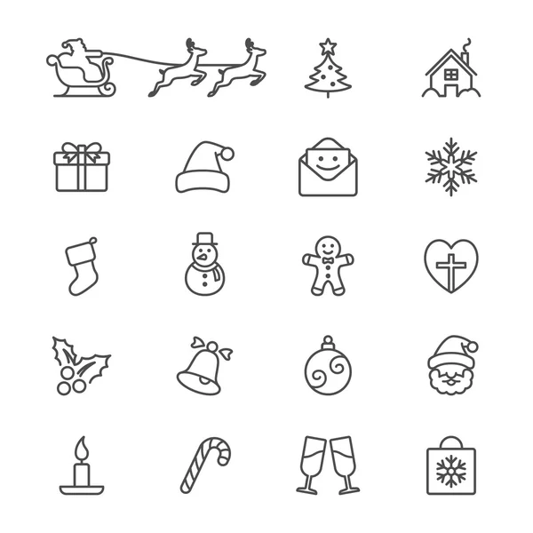 Christmas thin icons — Stock Vector