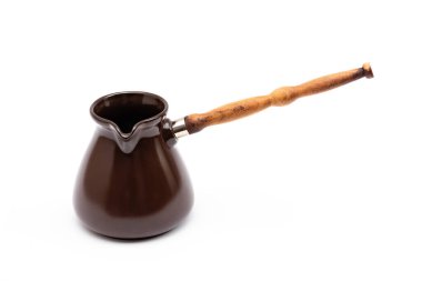 Beyaz arkaplanda kahve için seramik Türk