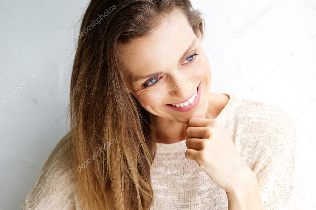 Attractive middle aged woman smiling