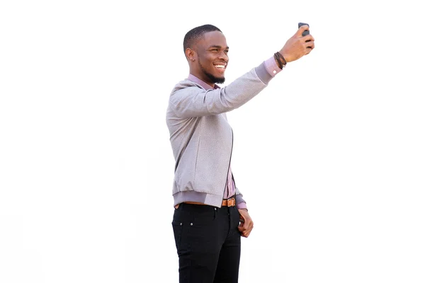 매력적인 젊은 남자 이야기 selfie — 스톡 사진