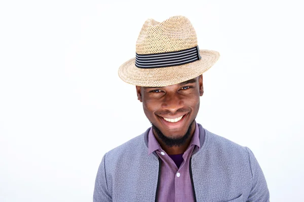 Привабливий африканський чоловік з капелюхом — стокове фото