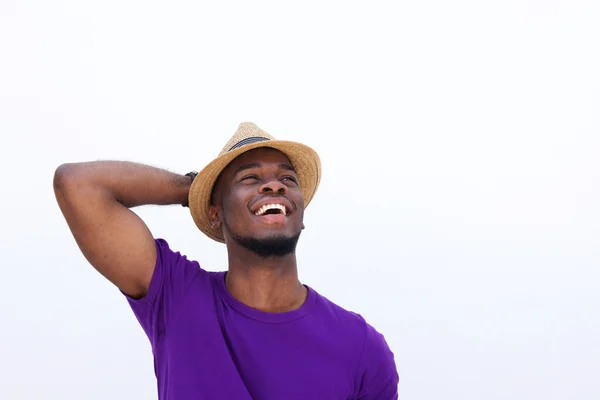 Young black man laughing