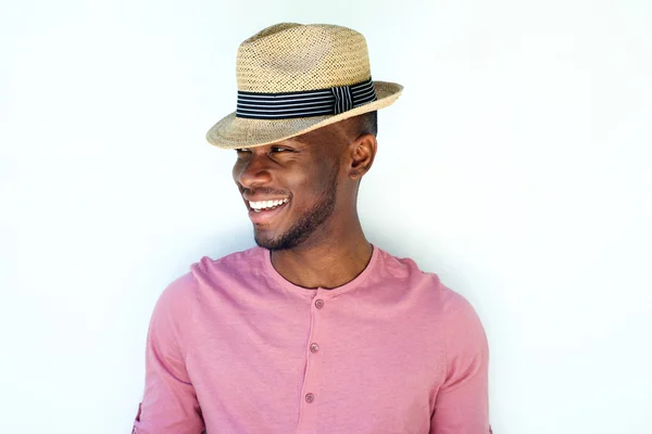 Close up sorridente giovane uomo nero — Foto Stock
