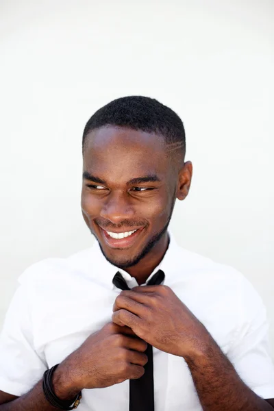 Szczęśliwy młody biznesmen czarny — Zdjęcie stockowe