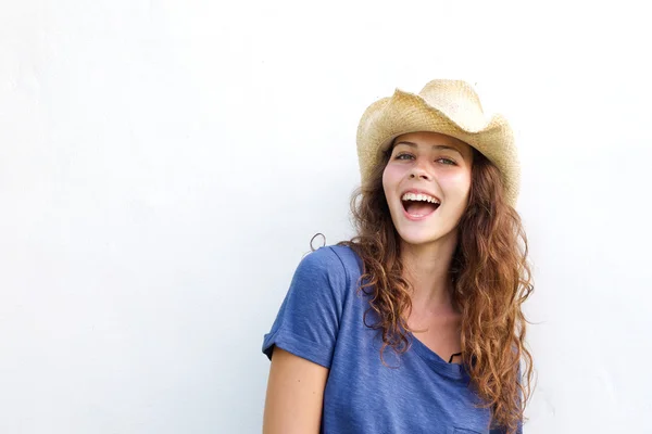 Hermosa joven riendo — Foto de Stock