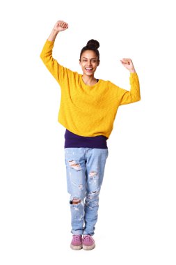 genç kadın kutluyor başarı