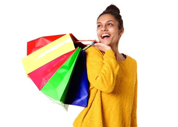 Hermosa mujer con bolsas de compras — Foto de Stock