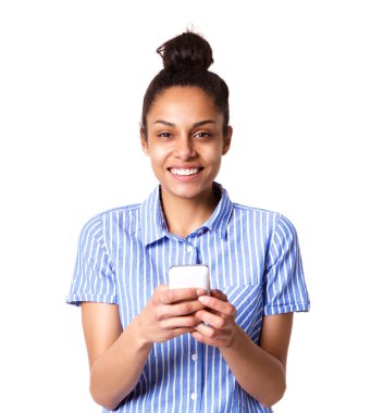 Cep telefonu olan güzel kadın