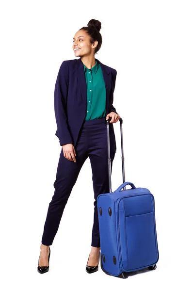 İş kadını çanta ile ayakta — Stok fotoğraf