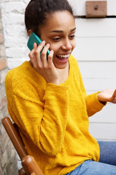 Excited young african woman — Stock Photo, Image