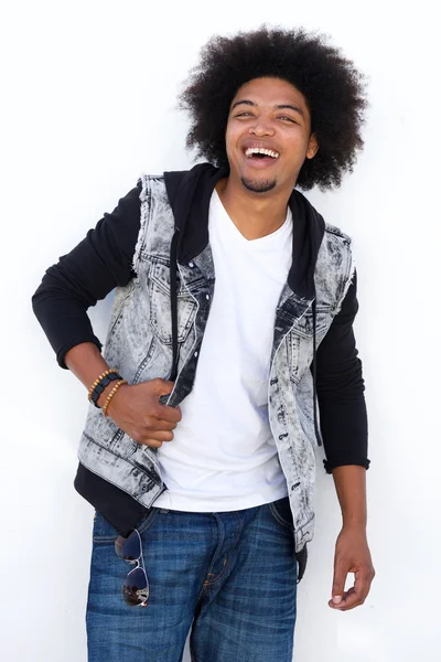 Afro fiatal ember nevetve — Stock Fotó