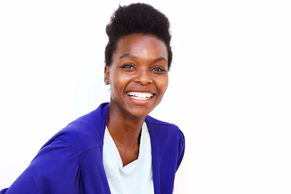 Jovem mulher africana feliz sorrindo — Fotografia de Stock