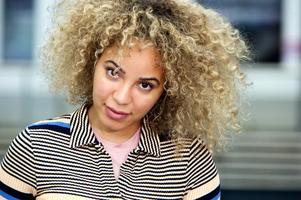 Young african american woman staring — Stock Photo, Image