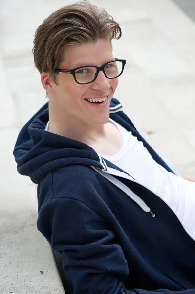 Confident cool guy smiling — Stock Photo, Image