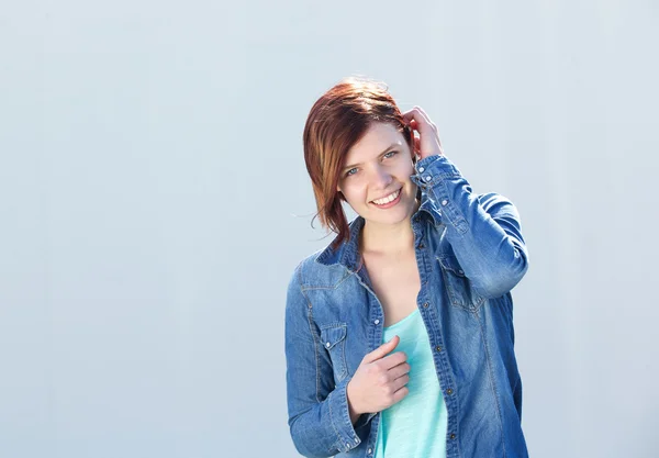 Redhead smiling — Stock Photo, Image