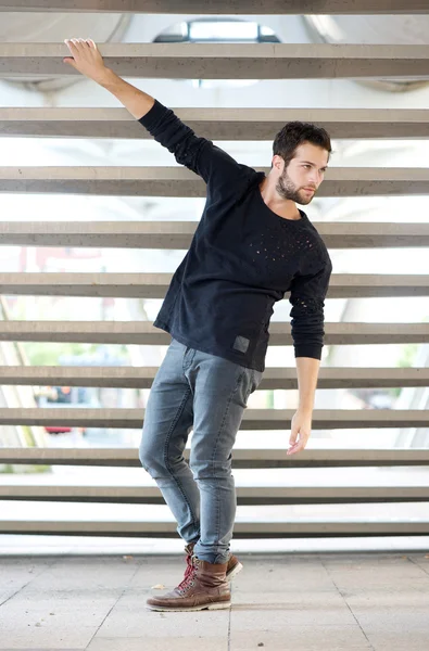 Male fashion model posing outdoors — Stock Photo, Image