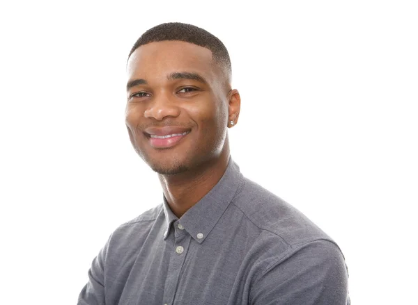 Encantador joven afroamericano hombre sonriendo — Foto de Stock