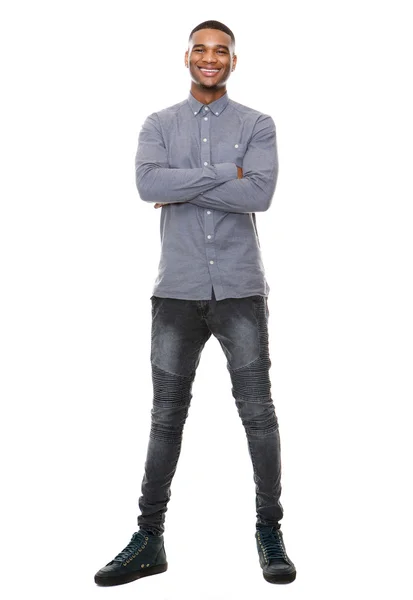 Full length portrait of a happy african american man — Stock Photo, Image