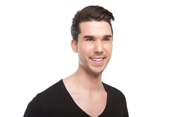 Close up portrait of an attractive young man smiling — Stock Photo, Image