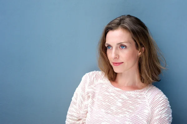 Close up portrait of a charming woman in sweater — Stock Photo, Image