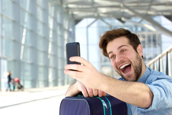 Cara divertida expressão selfie — Fotografia de Stock