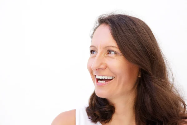 Close up woman face laughing — Stock Photo, Image