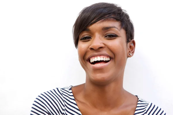 Hermosa mujer afroamericana riendo —  Fotos de Stock