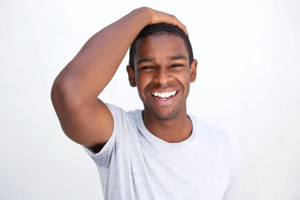 Smějící se muž afroamerické — Stock fotografie