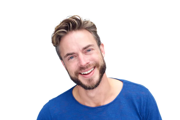 Manliga mode modell skrattar — Stockfoto