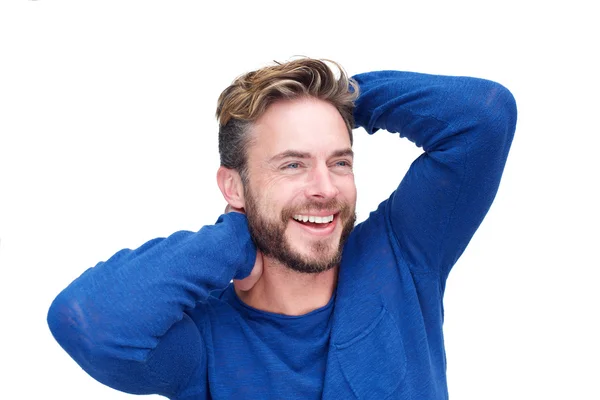 Male fashion model laughing — Stock Photo, Image