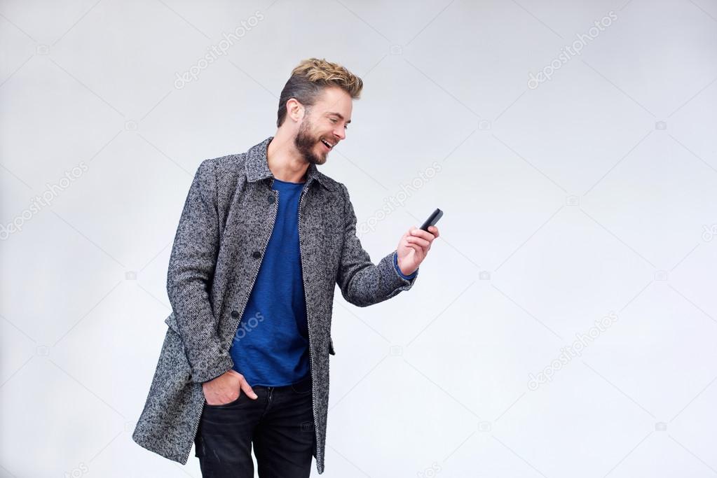 cool guy with mobile phone