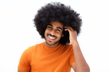 El afro saç serin siyah adam