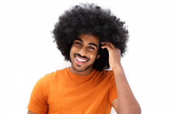 アフロ髪で手でクールな黒人の男 — ストック写真