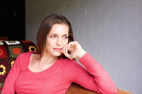 Close up woman relaxing at home — Stock Photo, Image