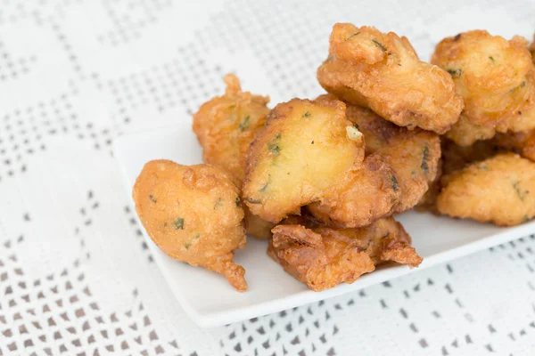 Detail of some cod fritters — Stock Photo, Image