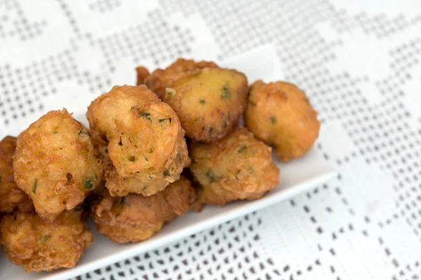 Detail of some cod fritters — Stock Photo, Image