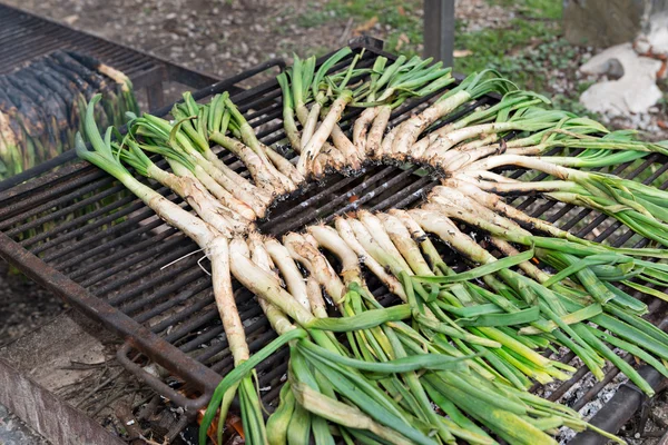 Calsots en la barbacoa — Foto de Stock