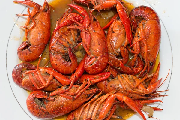 Crayfish with white wine — Stock Photo, Image