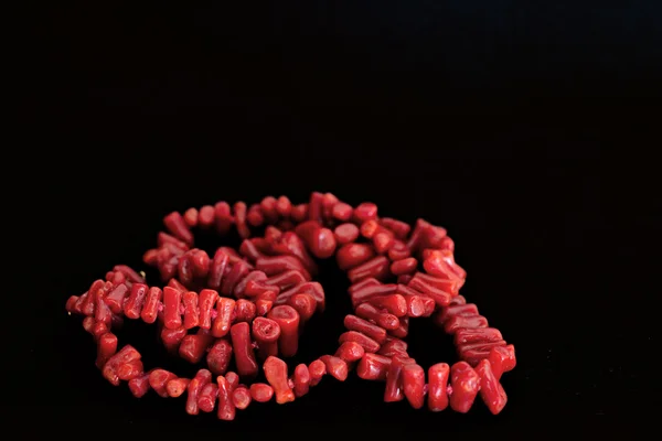 Detail of a red coral necklace — Stock Photo, Image