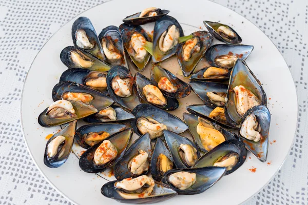 蒸しムール貝の料理 — ストック写真