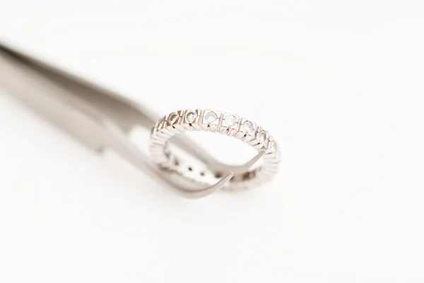 Platinum and diamonds ring — Stock Photo, Image