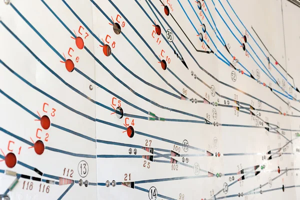 Painel de controle da estação ferroviária — Fotografia de Stock