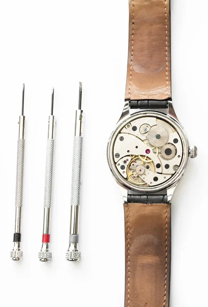 Reparatie van horloges — Stockfoto