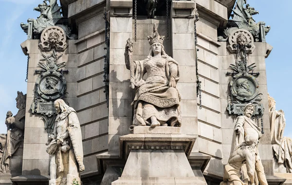 Barcelona 'daki Christopher Columbus anıtı. — Stok fotoğraf