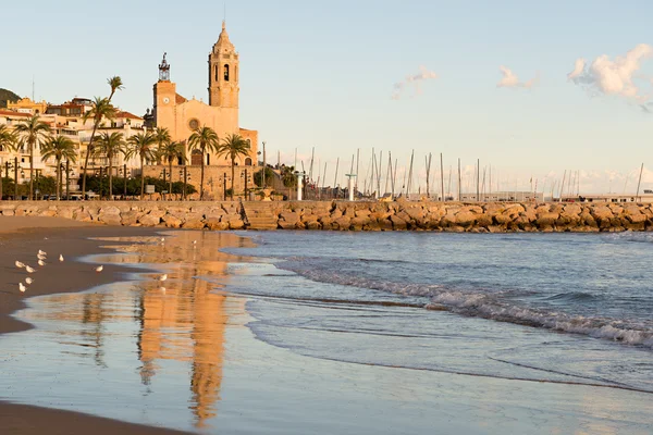 Sitges - kostel svatého Bartoloměje a Santa Tecla — Stock fotografie